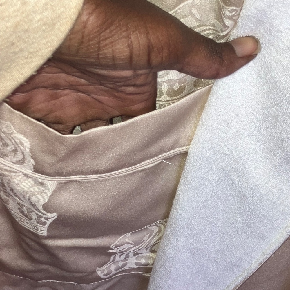 Boca Terry cotton lined champagne, Lionhead robe - Picture 7 of 13